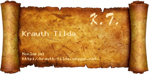 Krauth Tilda névjegykártya